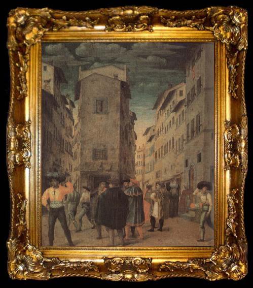 framed  unknow artist stadsbild fran florens, ta009-2